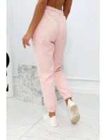 Zateplený set s mikinou s kapucňou prášková ružová melanž