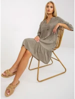 Šaty D73761M30214A5EN khaki farba