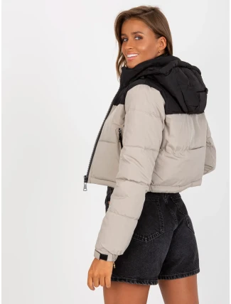 Dámska bunda NM KR D2 3825 77P čierna a béžová