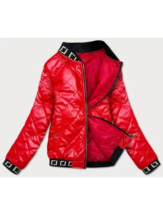 Červená dámska bunda bomber (B9798-4)