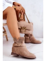 Ażurowe Wiosenne Damskie Botki Beżowe Royale