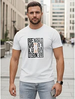 Pánske bavlnené tričko s potlačou revolution white FashionStreet NX0143R