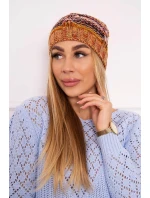 Fleecová čiapka Klaudia K255 oranžová+žltá