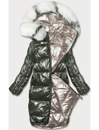 Dámska obojstranná metalická zimná bunda P21-7901 - Minority
