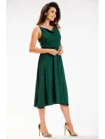 Dámske šaty A579 Tmavo zelená - Awama Dámske šaty A579 Tmavo zelená - Awama