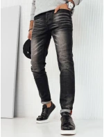 Pánske čierne džínsové nohavice FashionStreet UX4248