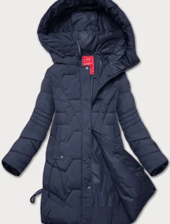 Tmavomodrá dámska prechodná bunda s kapucňou LHD (LHD-24585)