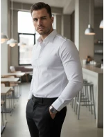 Pánska elegantná hladká biela košeľa SLIM FIT FashionStreet DX2617