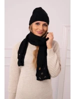 Dámska súprava so šatkou Julita K382 čierna