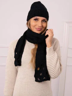 Dámska súprava so šatkou Julita K382 čierna