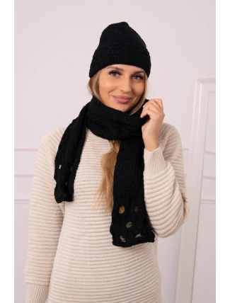 Dámska súprava so šatkou Julita K382 čierna