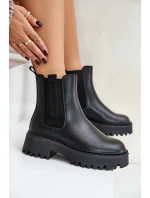 Skórzane Ocieplane Botki Sztyblety Damskie Big Star OO274A386 Czarne