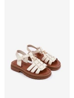 Dziewczęce Sandałki Z Ozdobnym Detalem Beżowe Serina