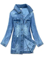 Svetlomodrá dlhá džínsová bunda (POP7021-LK)