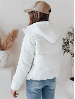 Dámska krátka páperová bunda GLAMVO s kapucňou biela FashionStreet TY4952