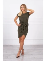 Šaty s obálkovým spodným dielom vo farbe khaki