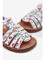 Sandałki Dziecięce Dziewczęce Z Eko Skóry Owoce Multikolor Mariana