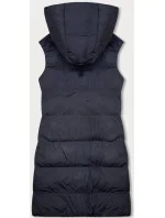 Tmavo modro-čierna obojstranná ovesrsize vesta s kapucňou (V724) Tmavo modro-čierna obojstranná ovesrsize vesta s kapucňou (V724)
