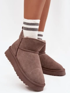 Śniegowce Z Naturalnego Zamszu Ocieplane Futerkiem Vinceza 97961 Brązowe