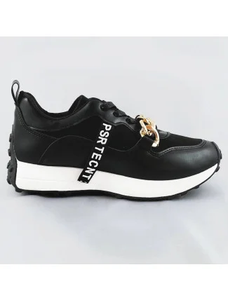 Čierne športové topánky s retiazkou (N-206)