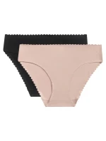 Dámske nohavičky 2 ks DIM BODY TOUCH MIDI BRIEF 2x - DIM - čierna