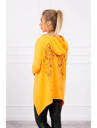 Mikina s potlačou krídiel oranžová neónová