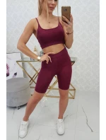 Športový set top + legíny fuchsiová