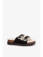 Dámske papuče s prackami a kožušinou Black Ezilena