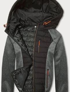 Pánska čierno-grafitová športová bunda (8M910-392)