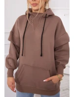 Zateplená mikina s polovičným zipsom mocca Zateplená mikina s polovičným zipsom mocca