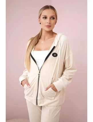 Velúrový set mikina + nohavice svetlá béžová Velúrový set mikina + nohavice svetlá béžová