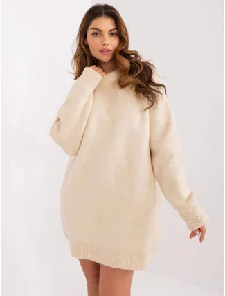 Svetlo béžové oversize svetrové šaty Rue Paris (0568) Svetlo béžové oversize svetrové šaty Rue Paris (0568)