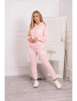 Tepláková súprava s kapucňou púdrovo ružová