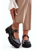 Damskie Półbuty Na Niskim Obcasie Czarne Saviwa