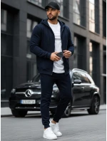 Pánska mikina na zips s kapucňou tmavomodrá BX2195 Pánska mikina na zips s kapucňou tmavomodrá BX2195