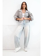 Dámska bavlnená bunda typu bomber na zips, farba fango zelená Dámska bavlnená bunda typu bomber na zips, farba fango zelená