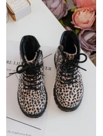 Dziecięce Botki Ocieplane z Suwakiem Beżowe Goopy