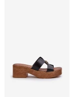 Zazoo 40412 Kožené elegantné dámske žabky so zlatým zdobením Black Zazoo 40412 Kožené elegantné dámske žabky so zlatým zdobením Black