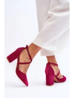 Modne Błyszczące Czółenka Na Słupku Fuksja Galaxy