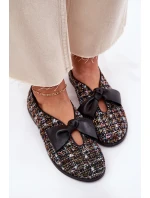 Skórzane Baleriny Z Kokardą Laura Messi 2921 Czarne