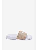Dámske papuče pre mladých LEVI'S VPOL0251S-3923 Gold with Glitter