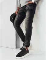 Pánske čierne džínsové nohavice FashionStreet UX4248