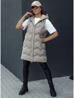 Dámska prešívaná vesta s kapucňou TAMIRA béžová FashionStreet TY4528