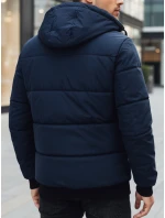 Pánska zimná bunda s kapucňou tmavomodrá FashionStreet TX5086z