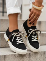 Dámske tenisky s ozdobnými korálkami čierne FashionStreet ZY1405