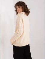 Dámsky sveter s golierom Light Beige (2349) Dámsky sveter s golierom Light Beige (2349)