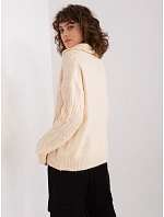 Dámsky sveter s golierom Light Beige (2349) Dámsky sveter s golierom Light Beige (2349)
