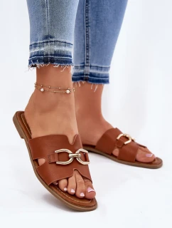 Klapki Damskie Płaskie Z Ozdobnym Detalem Camel Amiresna