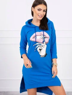 Šaty s dlhším chrbtom a farebnou nevädzovou potlačou