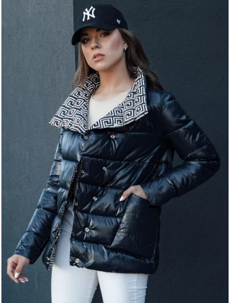 Dámska prešívaná prechodná bunda DELSY navy blue FashionStreet TY4465 Dámska prešívaná prechodná bunda DELSY navy blue FashionStreet TY4465